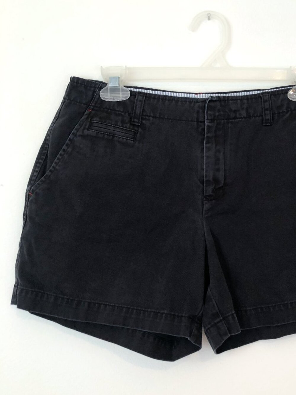 TOMMY HILFIGER Solid Black 100% Cotton Five Pocket Chino Shorts 4 in 4" In sz 4 - Picture 2 of 8